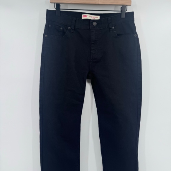 Levis 502 Jeans Men 29x31 Black Regular Taper Fit Denim Stretch Mid Rise - Picture 2 of 14